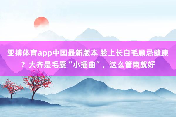 亚搏体育app中国最新版本 脸上长白毛顾忌健康？大齐是毛囊“小插曲”，这么管束就好