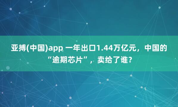 亚搏(中国)app 一年出口1.44万亿元，中国的“逾期芯片”，卖给了谁？