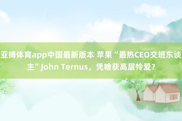 亚搏体育app中国最新版本 苹果“最热CEO交班东谈主”John Ternus，凭啥获高层怜爱？
