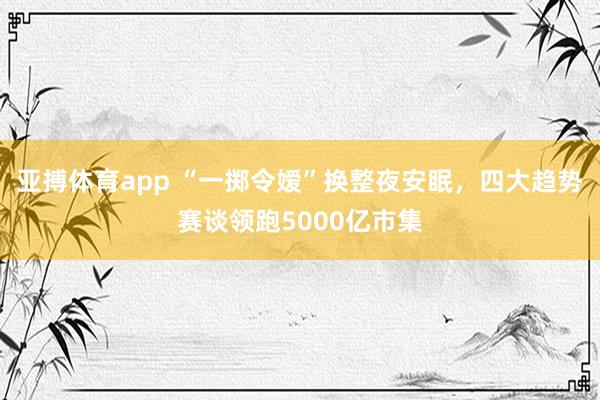 亚搏体育app “一掷令嫒”换整夜安眠，四大趋势赛谈领跑5000亿市集
