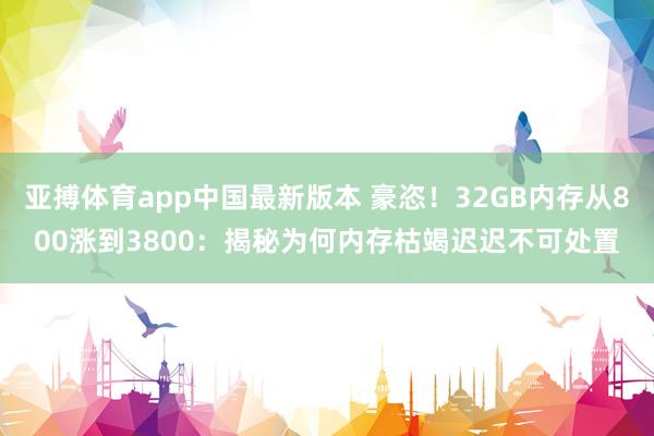 亚搏体育app中国最新版本 豪恣！32GB内存从800涨到3800：揭秘为何内存枯竭迟迟不可处置