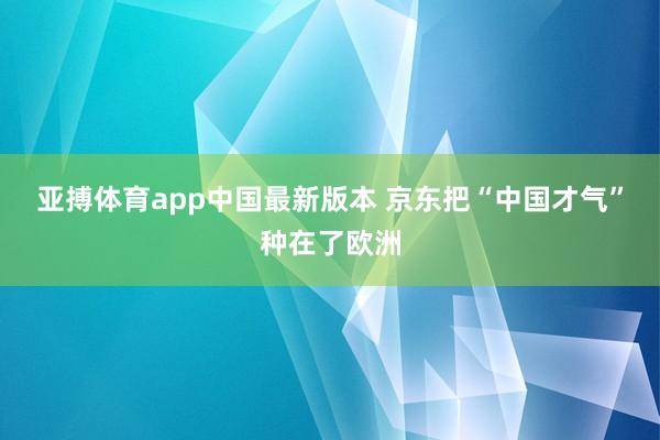 亚搏体育app中国最新版本 京东把“中国才气”种在了欧洲