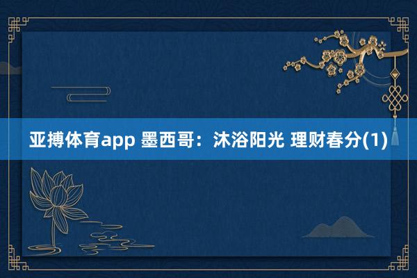亚搏体育app 墨西哥：沐浴阳光 理财春分(1)