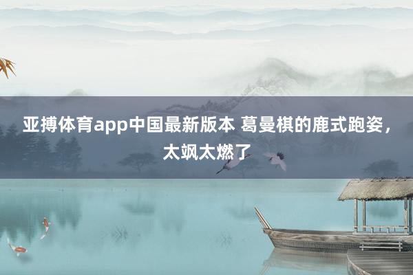 亚搏体育app中国最新版本 葛曼棋的鹿式跑姿，太飒太燃了