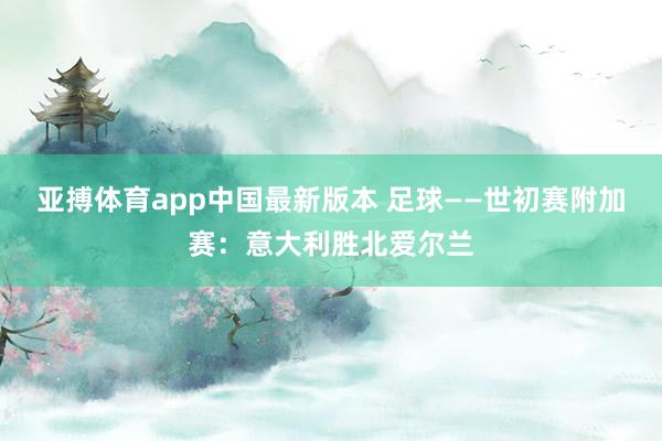 亚搏体育app中国最新版本 足球——世初赛附加赛：意大利胜北爱尔兰