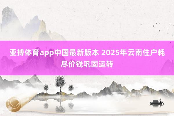 亚搏体育app中国最新版本 2025年云南住户耗尽价钱巩固运转