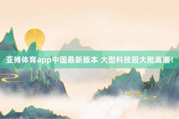 亚搏体育app中国最新版本 大型科技股大批高潮！