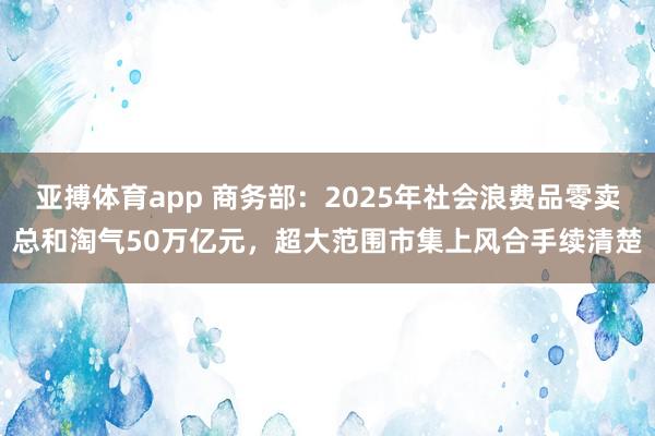 亚搏体育app 商务部：2025年社会浪费品零卖总和淘气50万亿元，超大范围市集上风合手续清楚