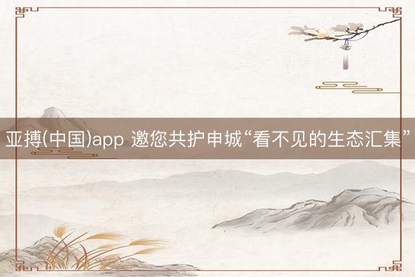 亚搏(中国)app 邀您共护申城“看不见的生态汇集”