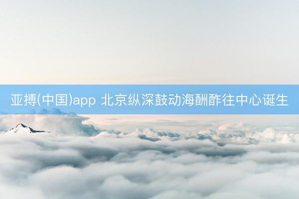 亚搏(中国)app 北京纵深鼓动海酬酢往中心诞生