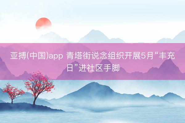 亚搏(中国)app 青塔街说念组织开展5月“丰充日”进社区手脚