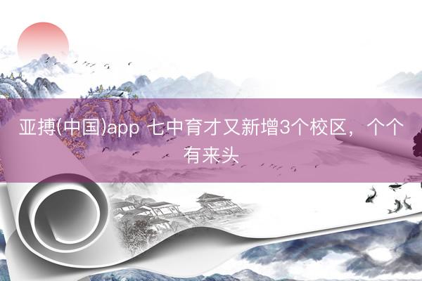 亚搏(中国)app 七中育才又新增3个校区,个个有来头