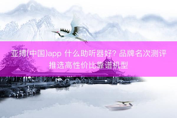 亚搏(中国)app 什么助听器好? 品牌名次测评推选高性价比靠谱机型