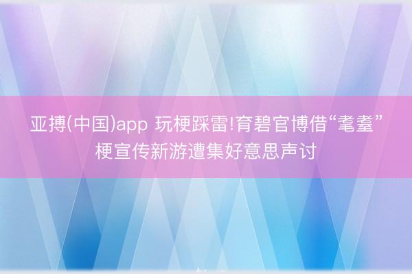 亚搏(中国)app 玩梗踩雷!育碧官博借“耄耋”梗宣传新游遭集好意思声讨