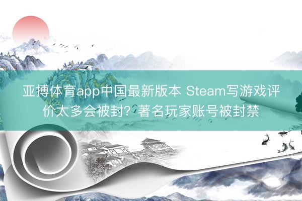 亚搏体育app中国最新版本 Steam写游戏评价太多会被封?著名玩家账号被封禁
