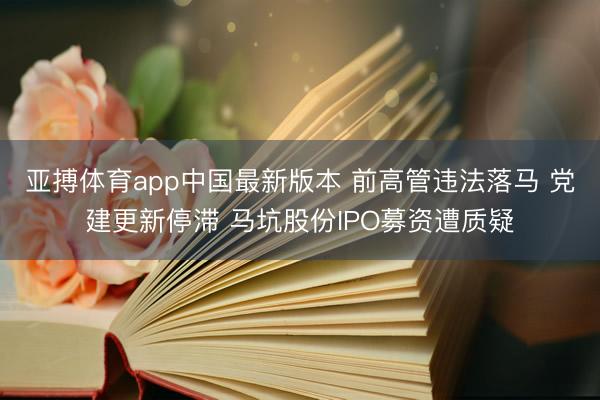 亚搏体育app中国最新版本 前高管违法落马 党建更新停滞 马坑股份IPO募资遭质疑