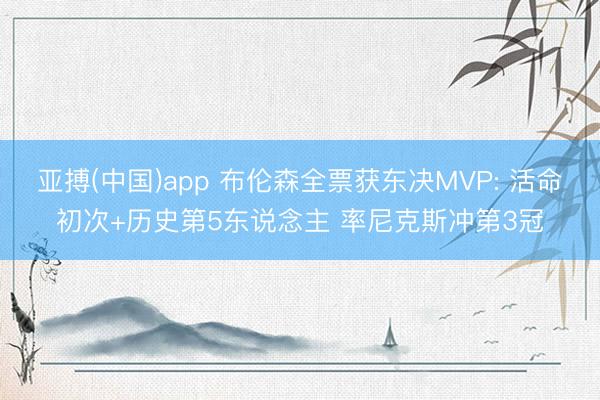 亚搏(中国)app 布伦森全票获东决MVP: 活命初次+历史第5东说念主 率尼克斯冲第3冠