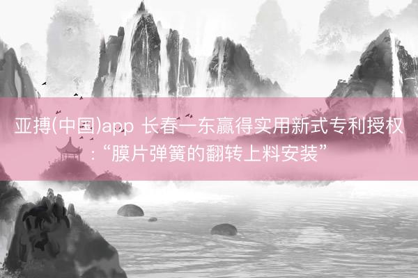 亚搏(中国)app 长春一东赢得实用新式专利授权: “膜片弹簧的翻转上料安装”