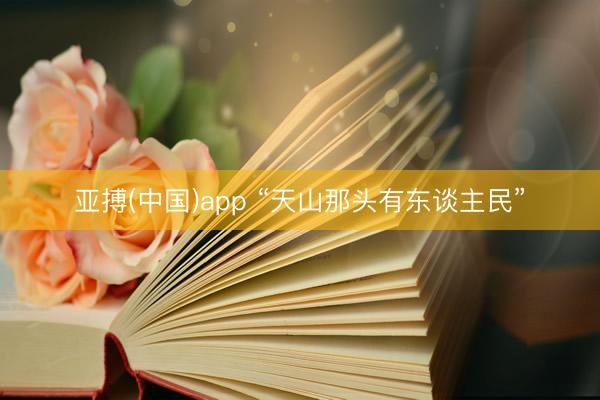 亚搏(中国)app “天山那头有东谈主民”