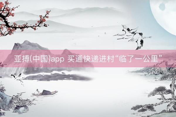亚搏(中国)app 买通快递进村“临了一公里”