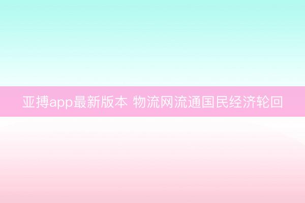 亚搏app最新版本 物流网流通国民经济轮回