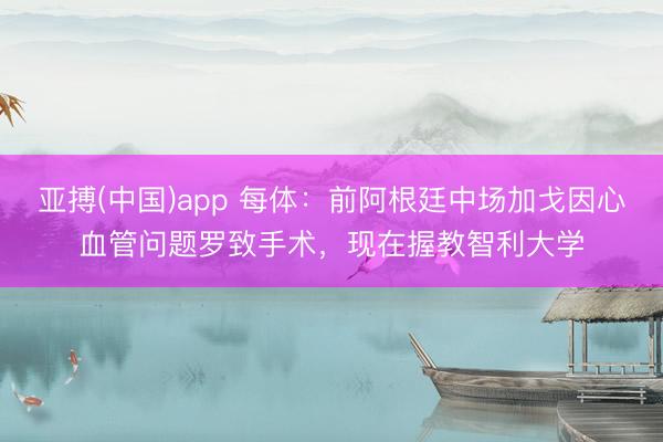 亚搏(中国)app 每体：前阿根廷中场加戈因心血管问题罗致手术，现在握教智利大学